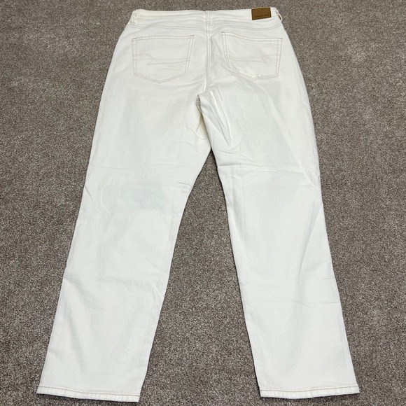 American Eagle womens mom jeans sz 12R high waist off white distress denim retro - Picture 3 of 12